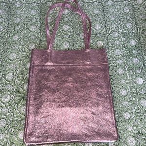 Madewell The Magazine Tote Bag - woodrose metallic